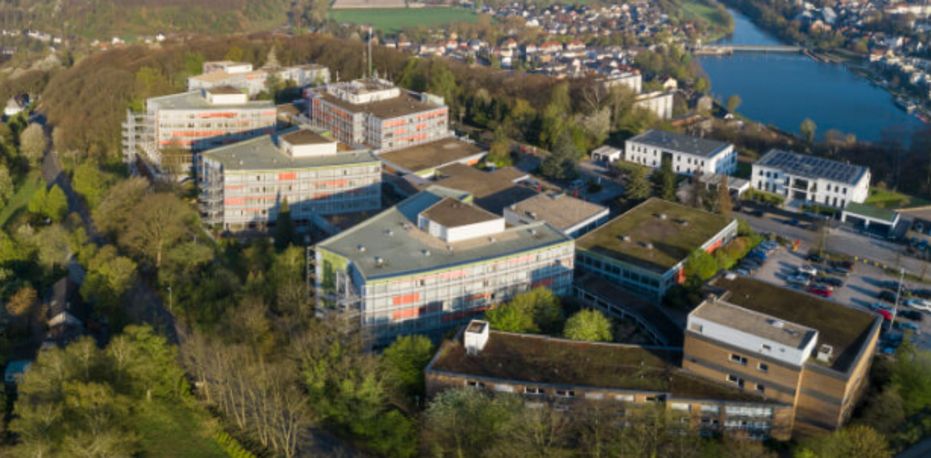 Luftaufnahme der Fachklinik Rhein/Ruhr in Essen-Kettwig