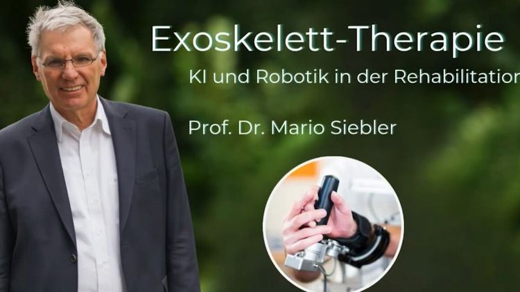Prof. Siebler und Exoskelett